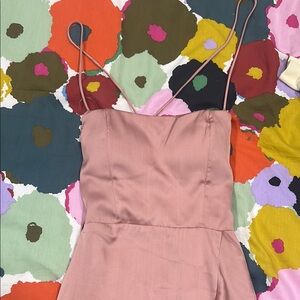 Elegant Pink Spaghetti Strap Dress